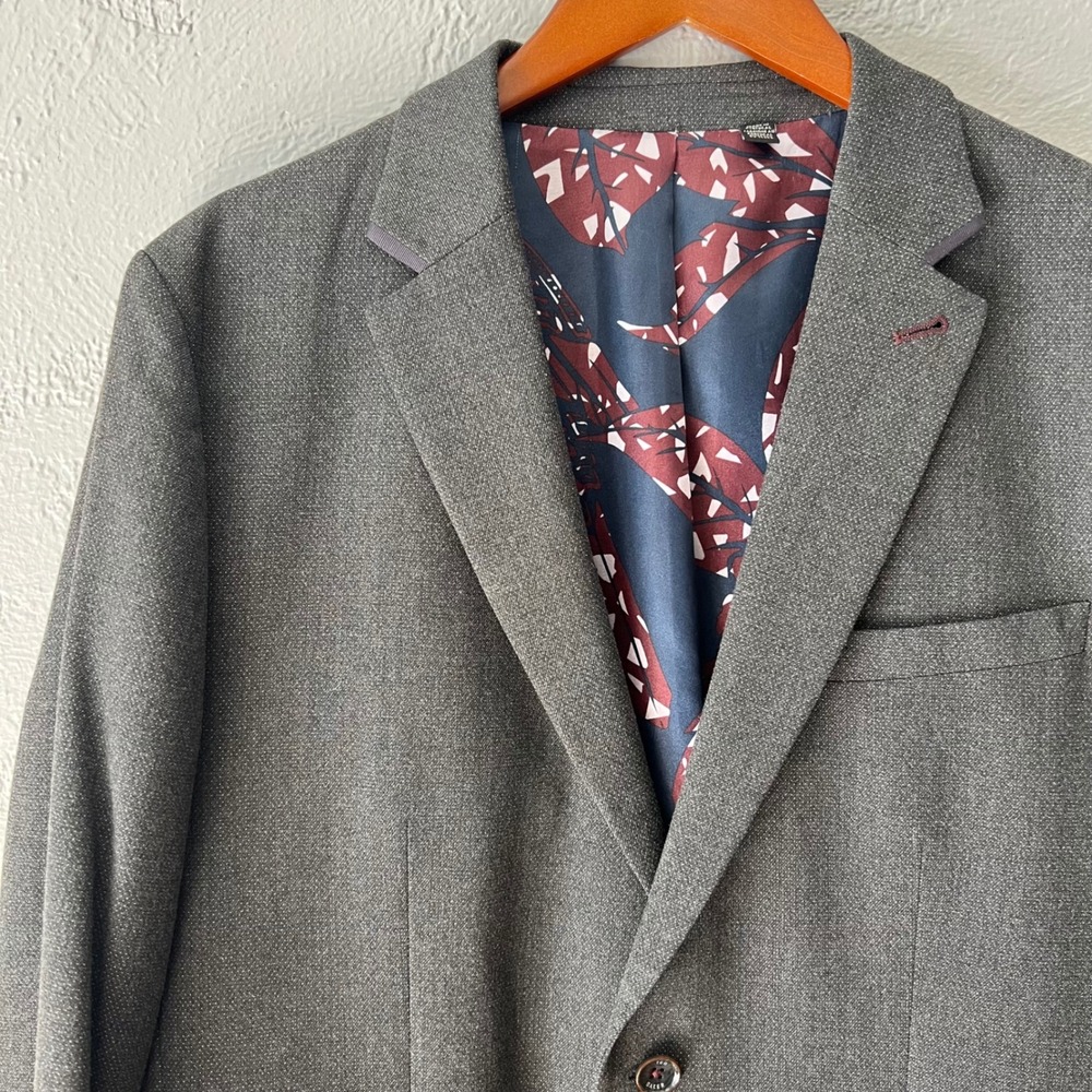 Ted Baker London Mens Grey Textured Blazer Sport Coat Size 5 TC8M/GJ21/HALZNUT G